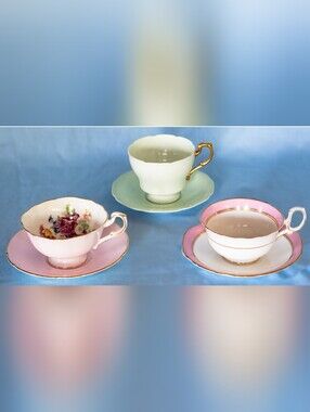 Antique,Vintage Assorted Paragon Cups And Saucers 3 Set. Made In England!